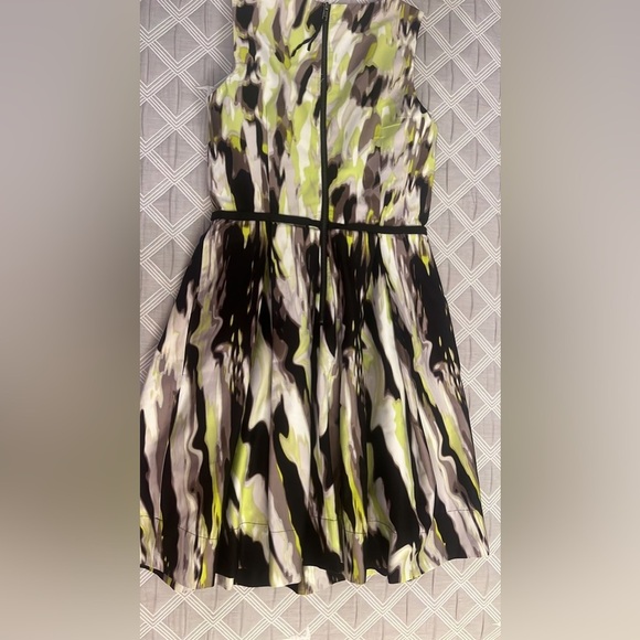 Taylor Green and Black Abstract Mini Dress - Picture 10 of 11